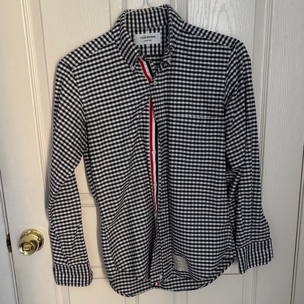 Thom Browne Black and White Checkered Blouse classic Thom Browne